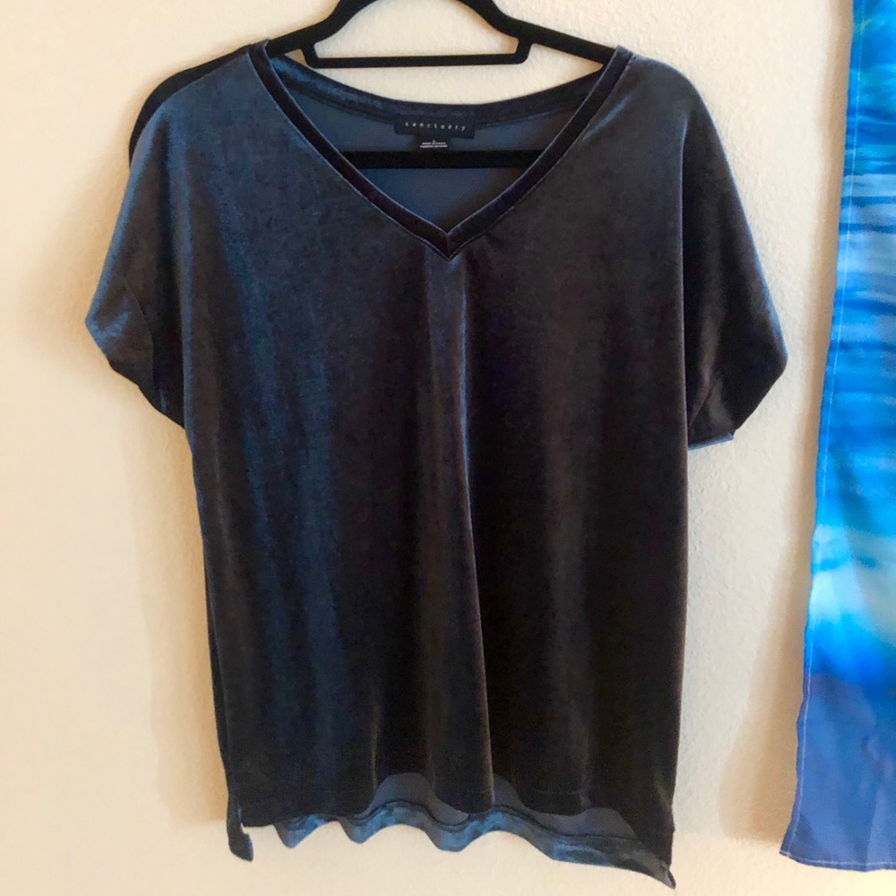 Teal felt v-neck